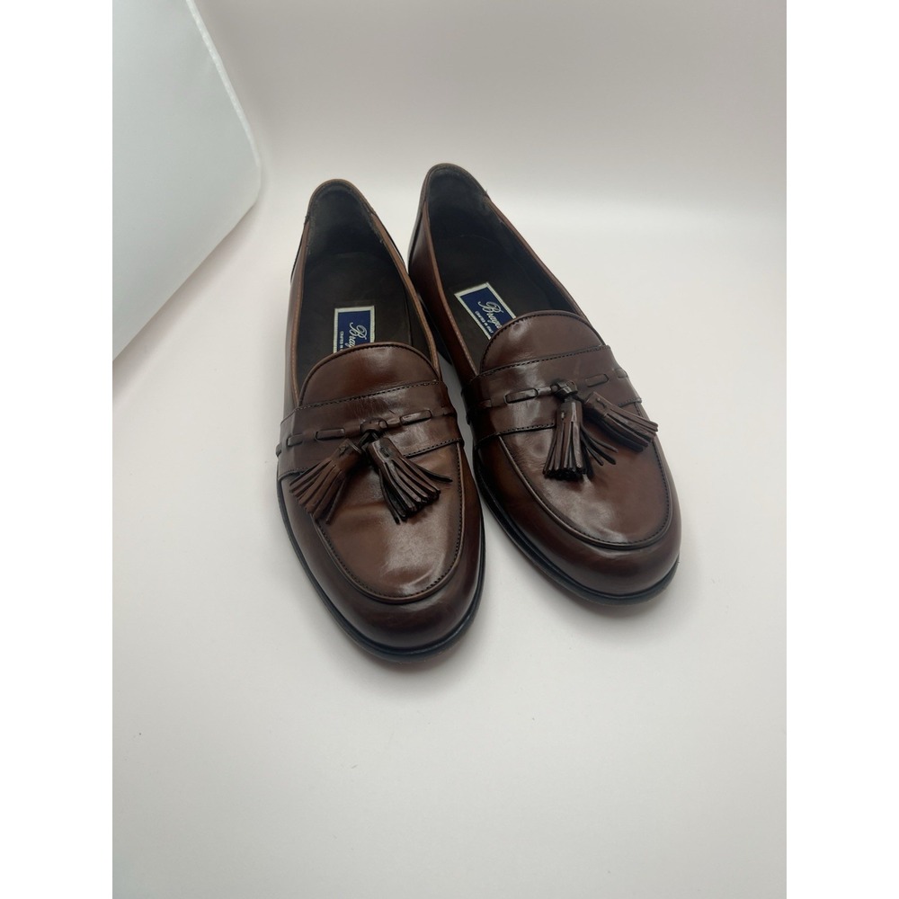 Bragano Brown Leather Tassel Loafers Mens Italian Made Dress Shoes Slip On